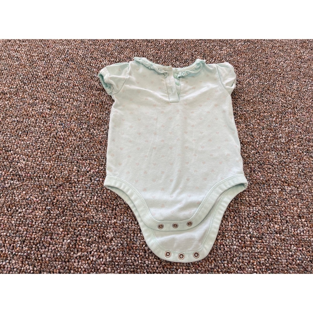 Garanimals Girls Light Green & Silver Heart Bodysuit 18M